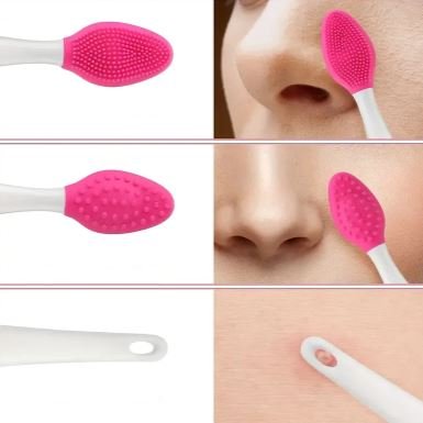 Brosse Nettoyante pour le Visage - DoubleSilkBrush™ - Rose Foncé - L'essentielle