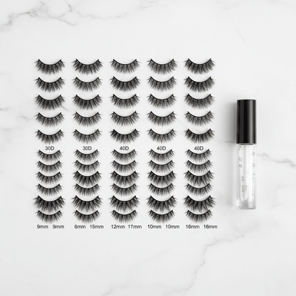 EXTENSION DE CILS- Bouquet 30D & 40D - 320 Clusters Haute Performance - L'essentielle