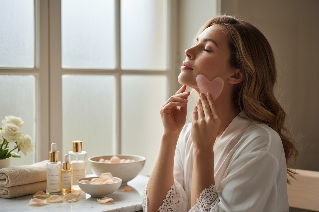 Gua sha soin visage anti-âge drainage lymphatique spa