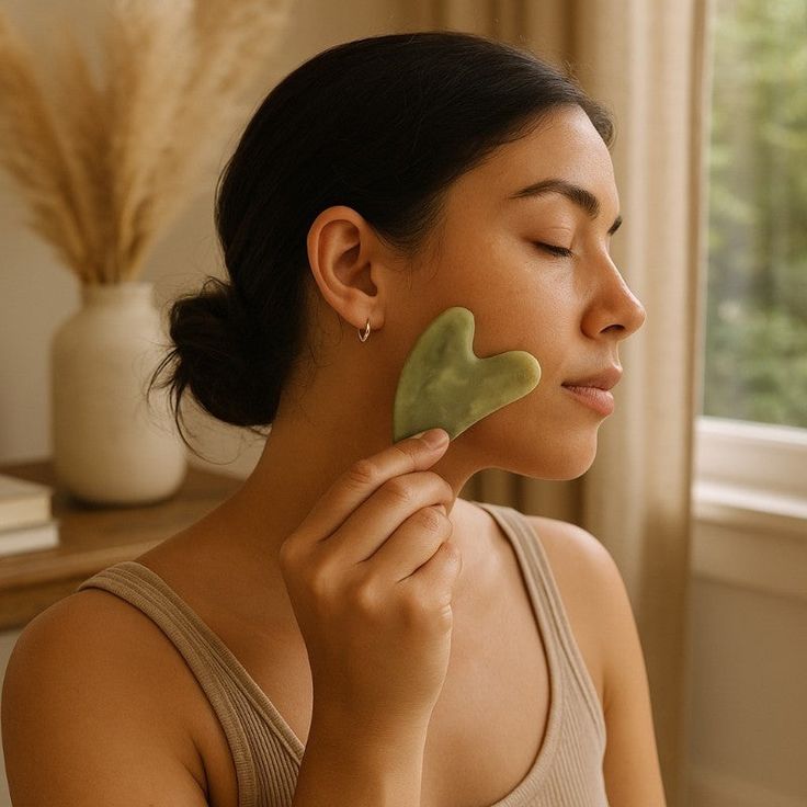 Gua Sha Visage | Massage Forme Cœur Vert™ - L'essentielle