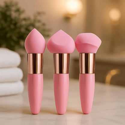 PINCEAU DE FOND DE TEINT | 3 Pinceau Eponge Maquillage - Teint Parfait™ - L'essentielle